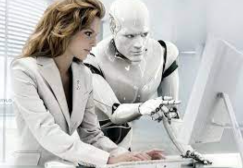 Transformación digital robot persona ordenador pc